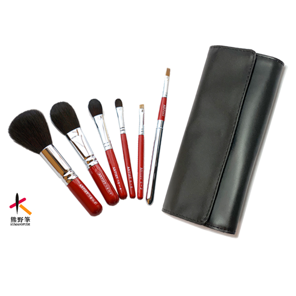 熊野筆化粧筆アーティストシリーズ6本セットS-14